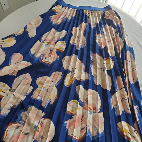 Blue and Pink Floral Skirt- ankle length (A New Day) - Picture 1 of 4